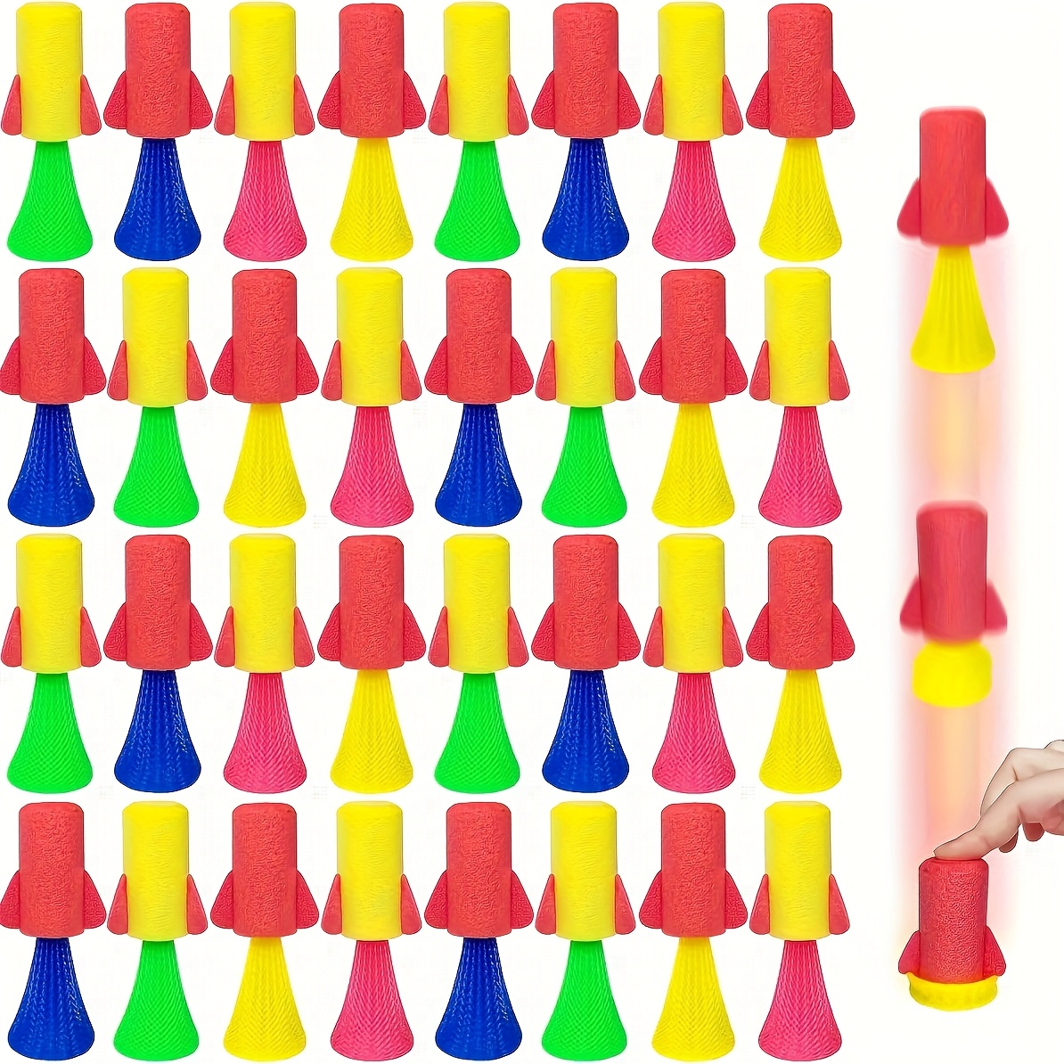 Kids Toys Jumping Poppers - 12/24Pcs Jumping Spring Rockets Launchers Toys