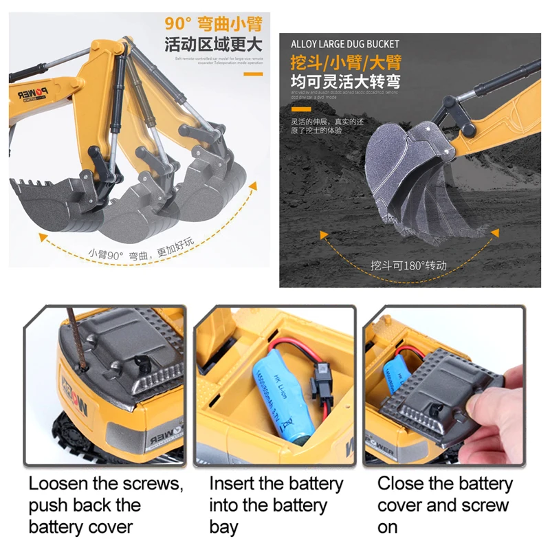 RC Excavator 2.4Ghz 6 Channel  - Kids Toys Channel review and price