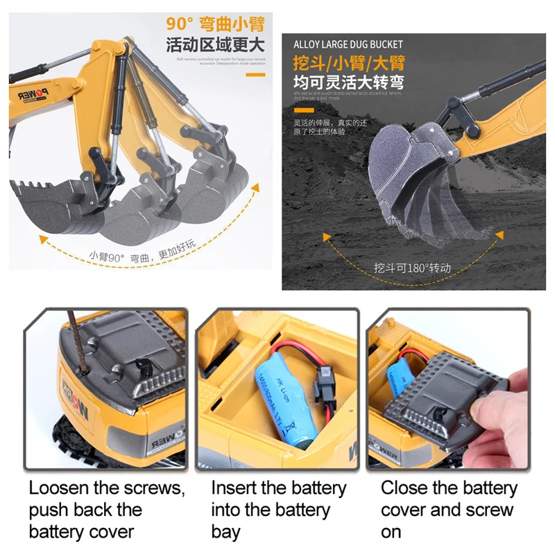 RC Excavator 2.4Ghz 6 Channel  - Kids Toys Channel review and price