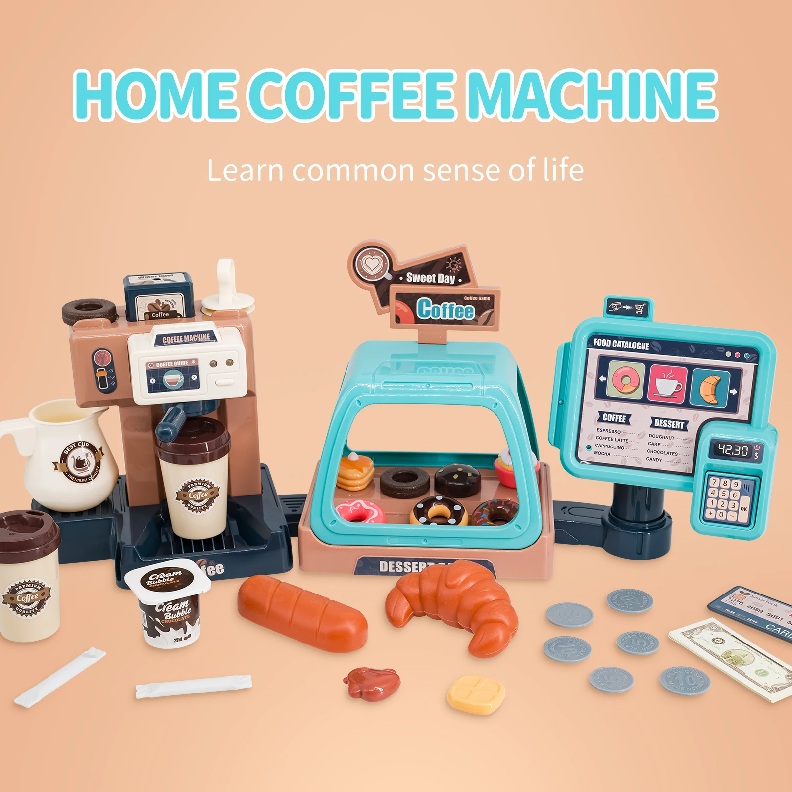 3 In 1 Coffee Machine Toy Set  - Toy Cash Register review and price