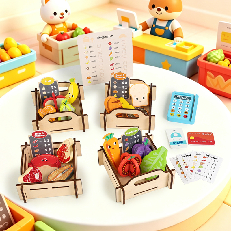 Wooden Supermarket Pretend Pla - Toy Cash Register review and price